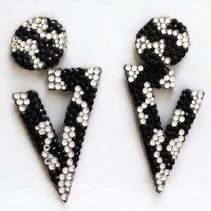 Bold, Geometric Richard Kerr Crystal Clip-on Earrings